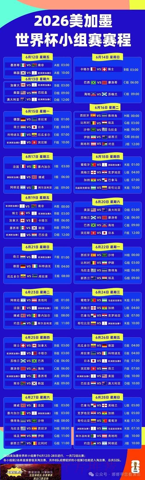 世界杯赛程快速查询完全攻略